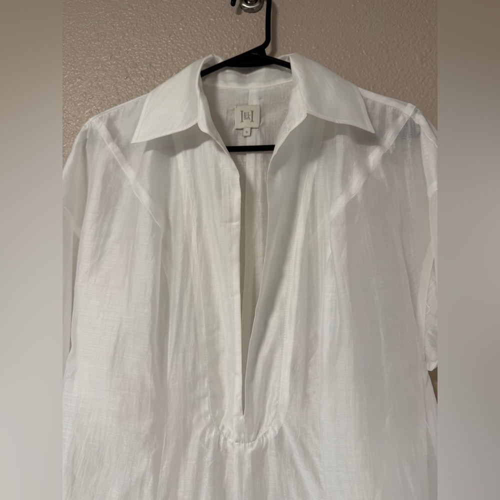 NWOT Helsa The Musee Midi Dress White Sheer Resort Vacation Beach S Summer Ibiza - Picture 8 of 12
